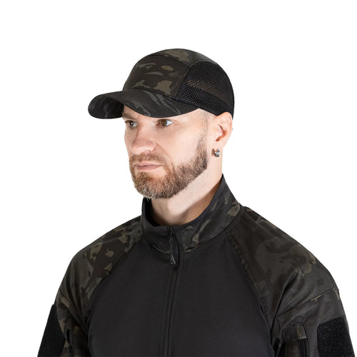 Бейсболка 5Panel Mesh Twill Black Multicam