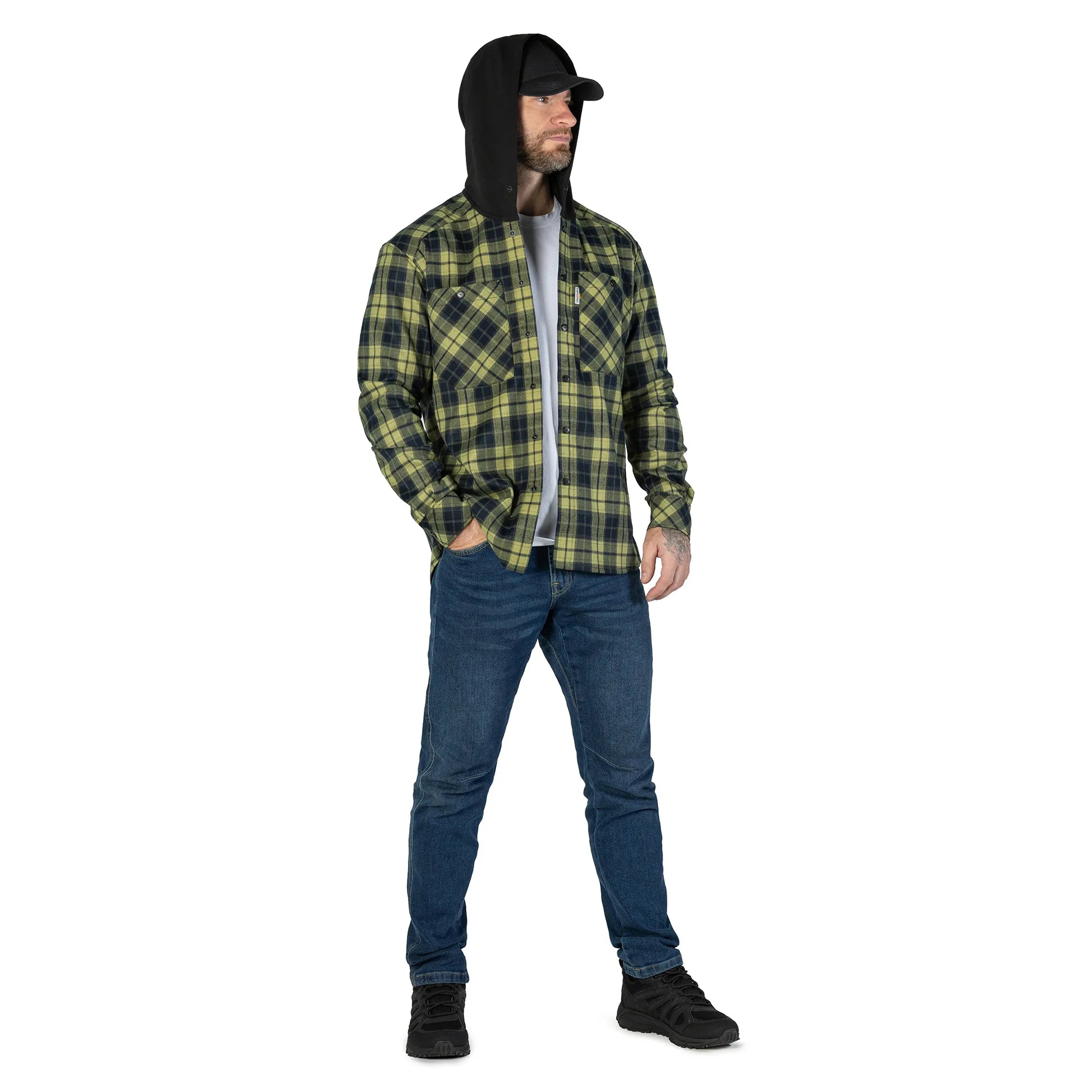 Сорочка з каптуром "Вектор" Lime Green/Navy