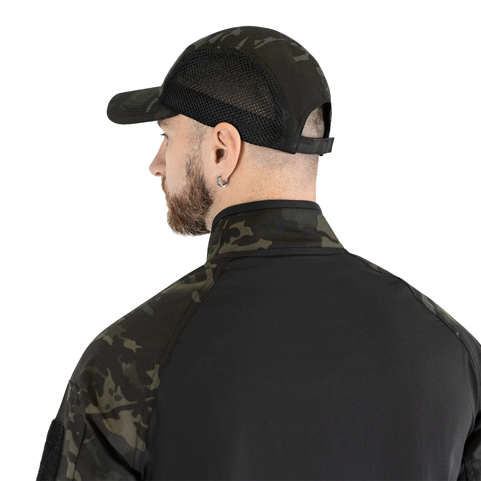 Бейсболка 5Panel Mesh Twill Black Multicam