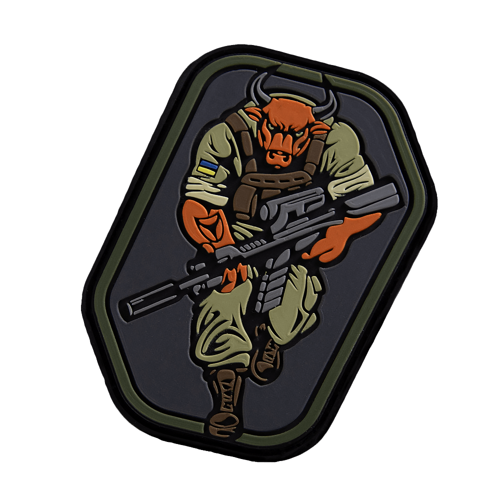 3D PVC Taurus Patch/Hook-and-Loop, Black