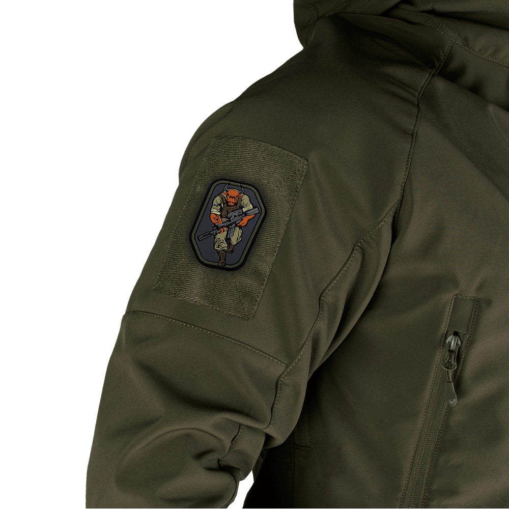 3D PVC Taurus Patch/Hook-and-Loop, Black