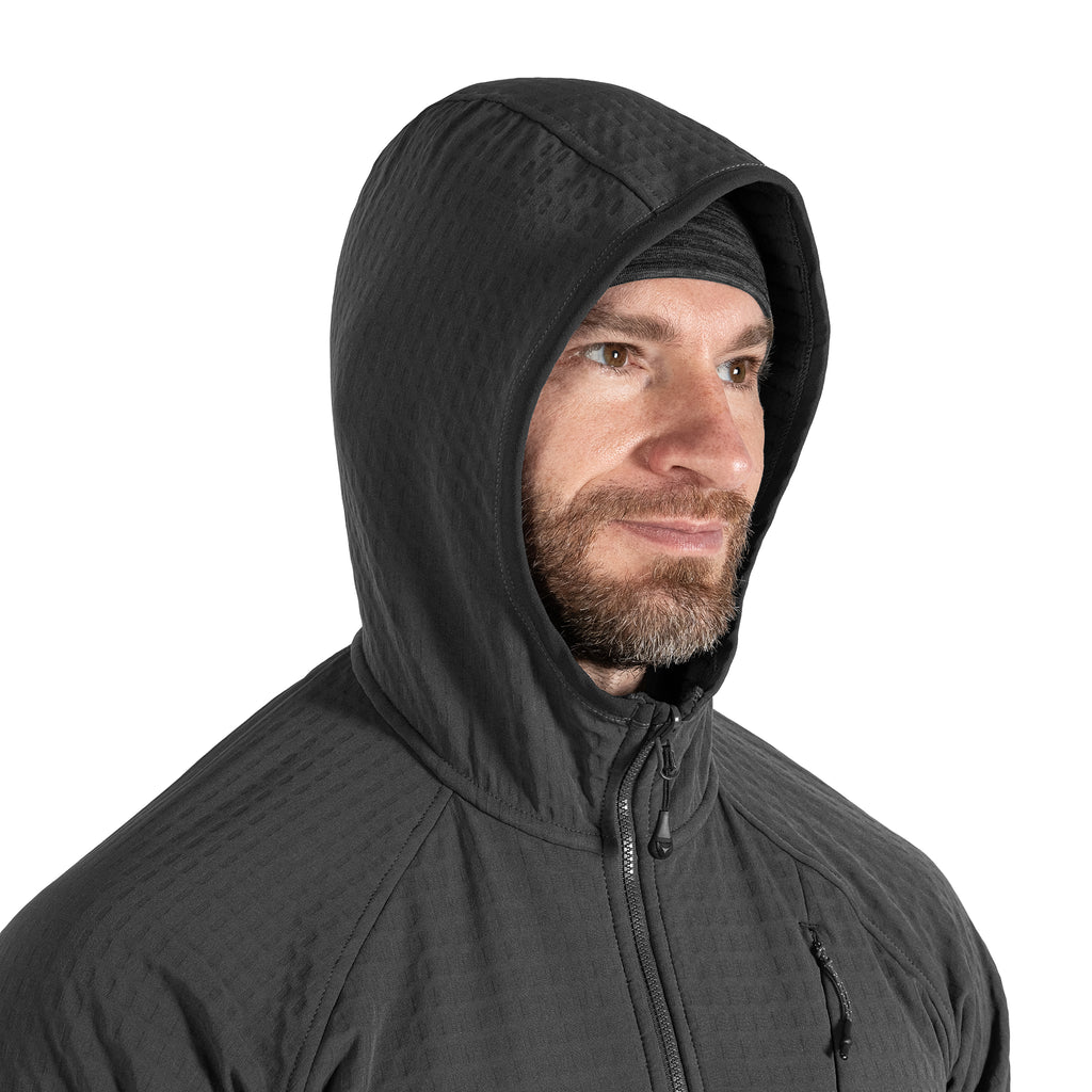 Jacket Plast Hood Gridshell Graphite