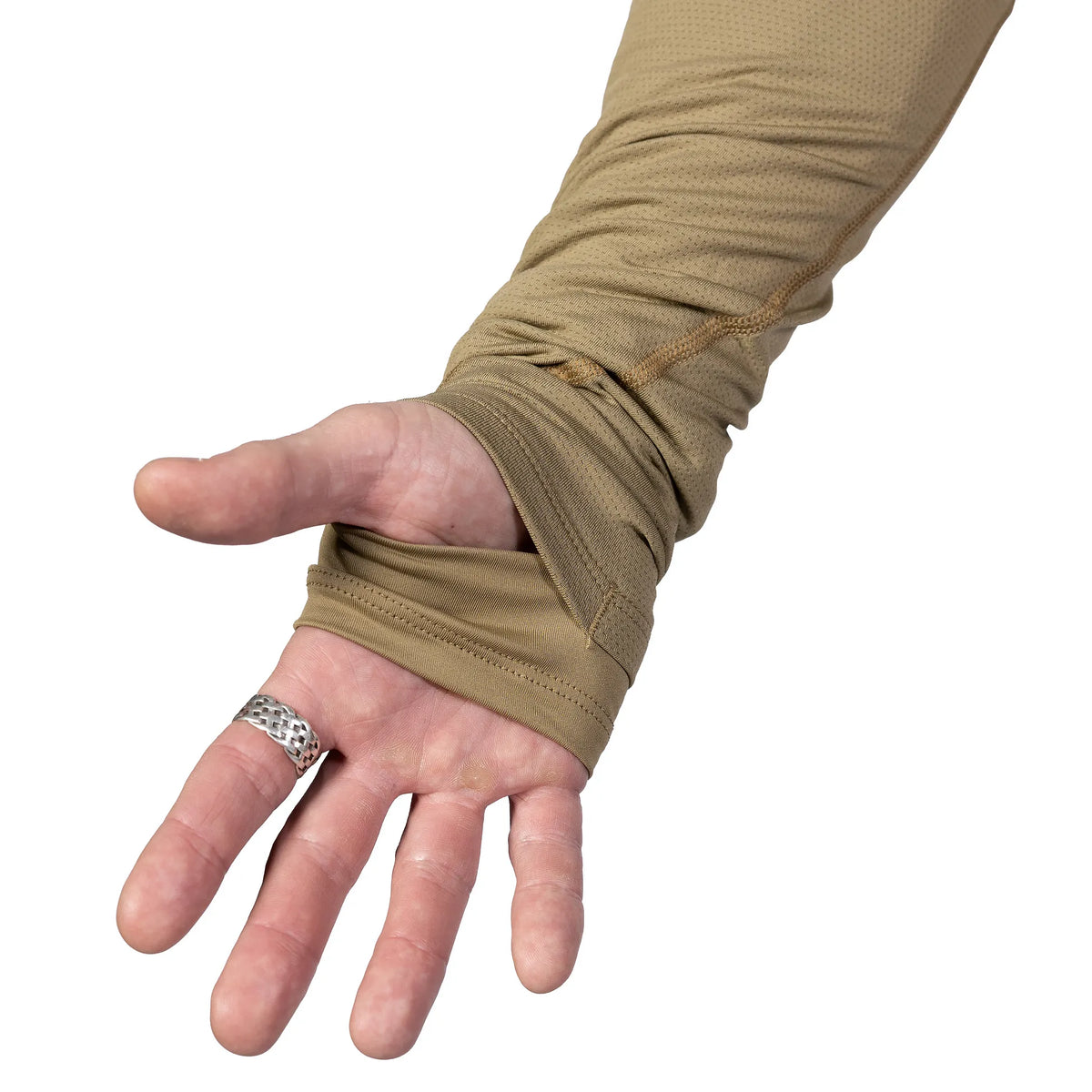 Longsleeve Chiton Hood 2.0 CoolPass ThermoGrid Tan