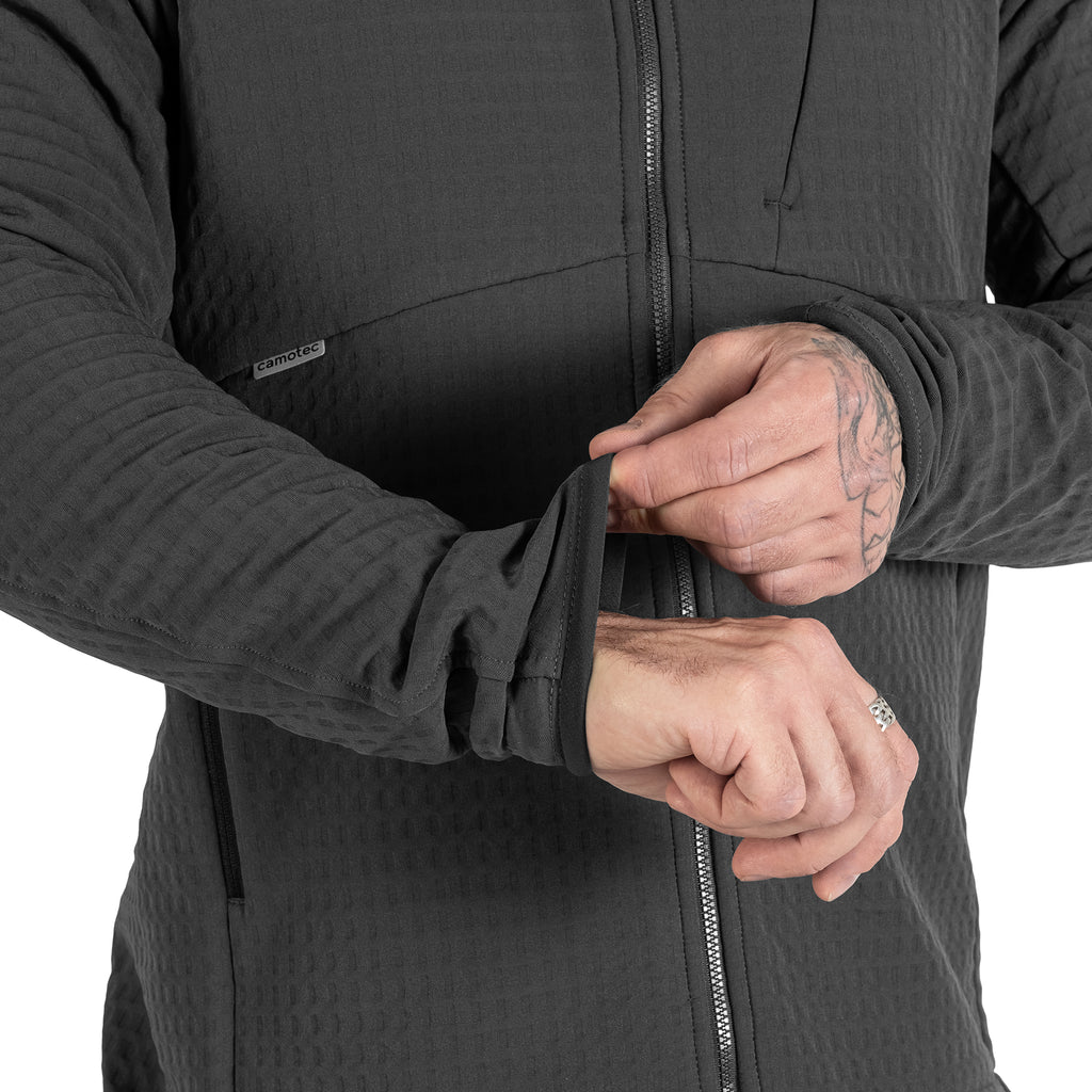 Jacket Plast Hood Gridshell Graphite