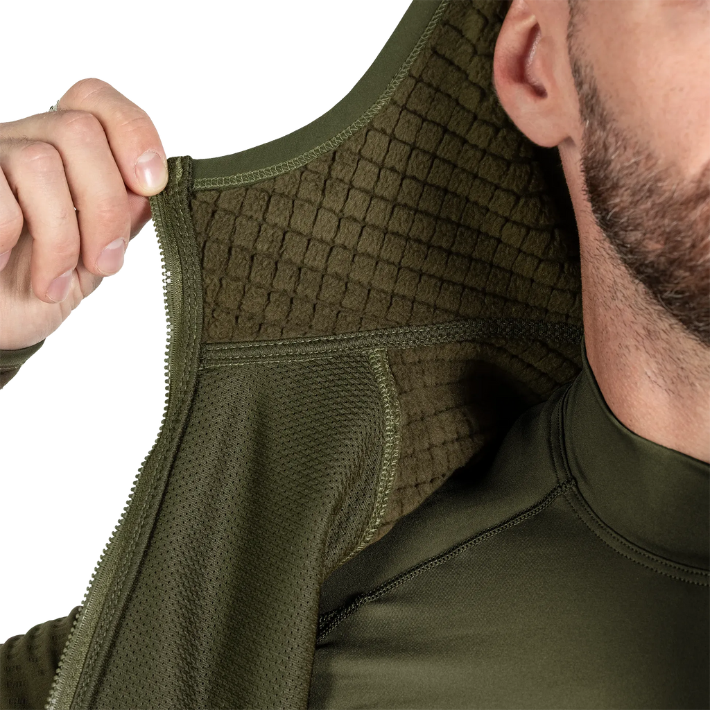 Jacket Plast Hood Gridshell Olive