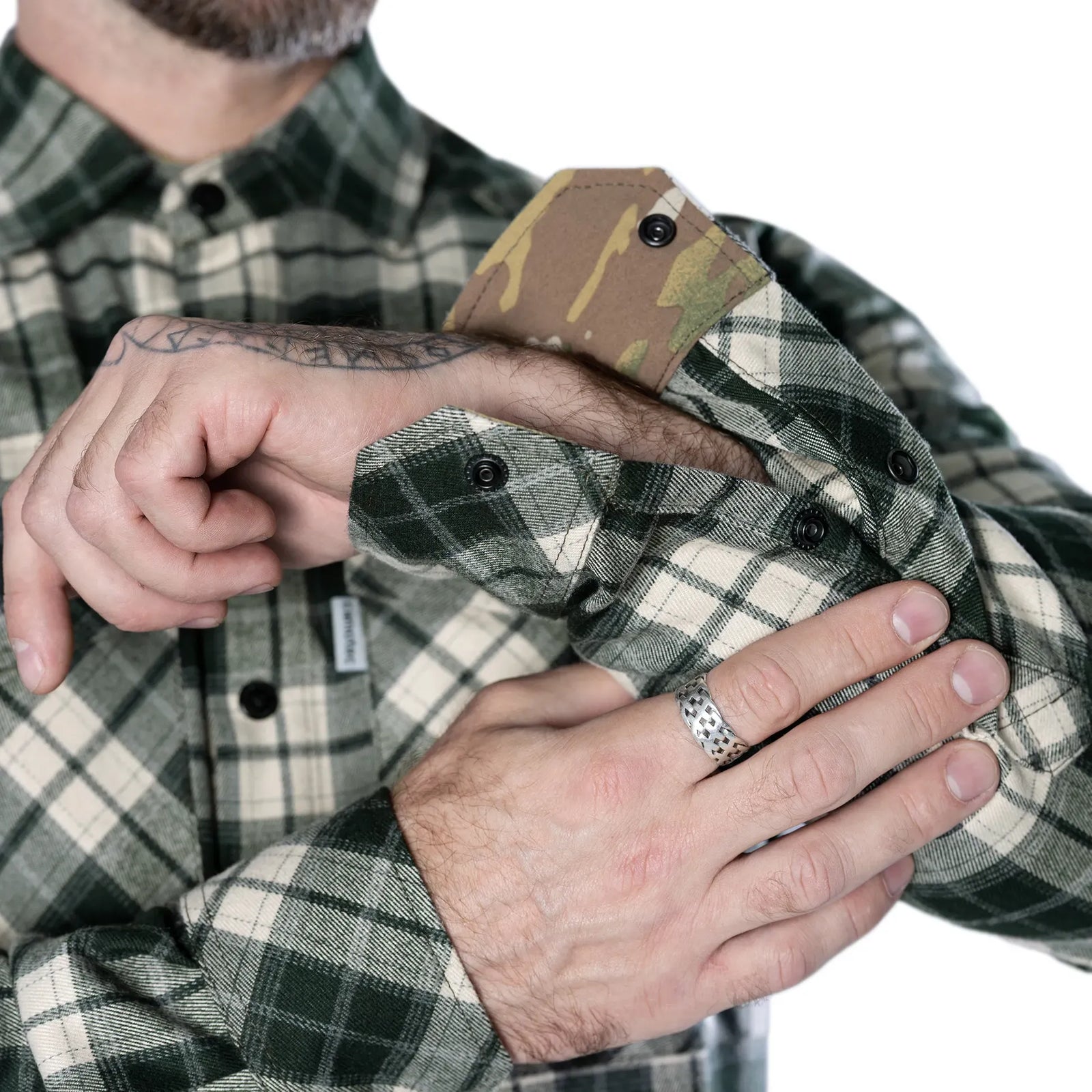 Сорочка "Буревій" Olive/White