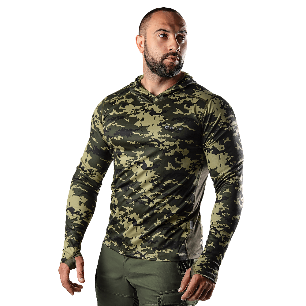 Лонгслів Chiton Air Hood Pixel Green