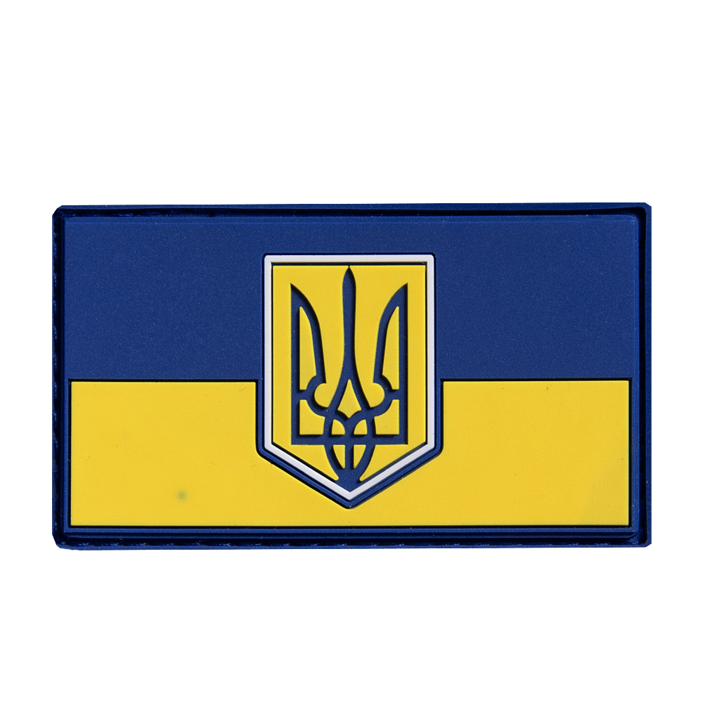 PVC Patch Flag with Coat of Arms Blue and Yellow