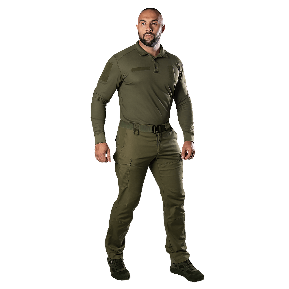 Поло Army ID Long CoolPass Pique LT Олива