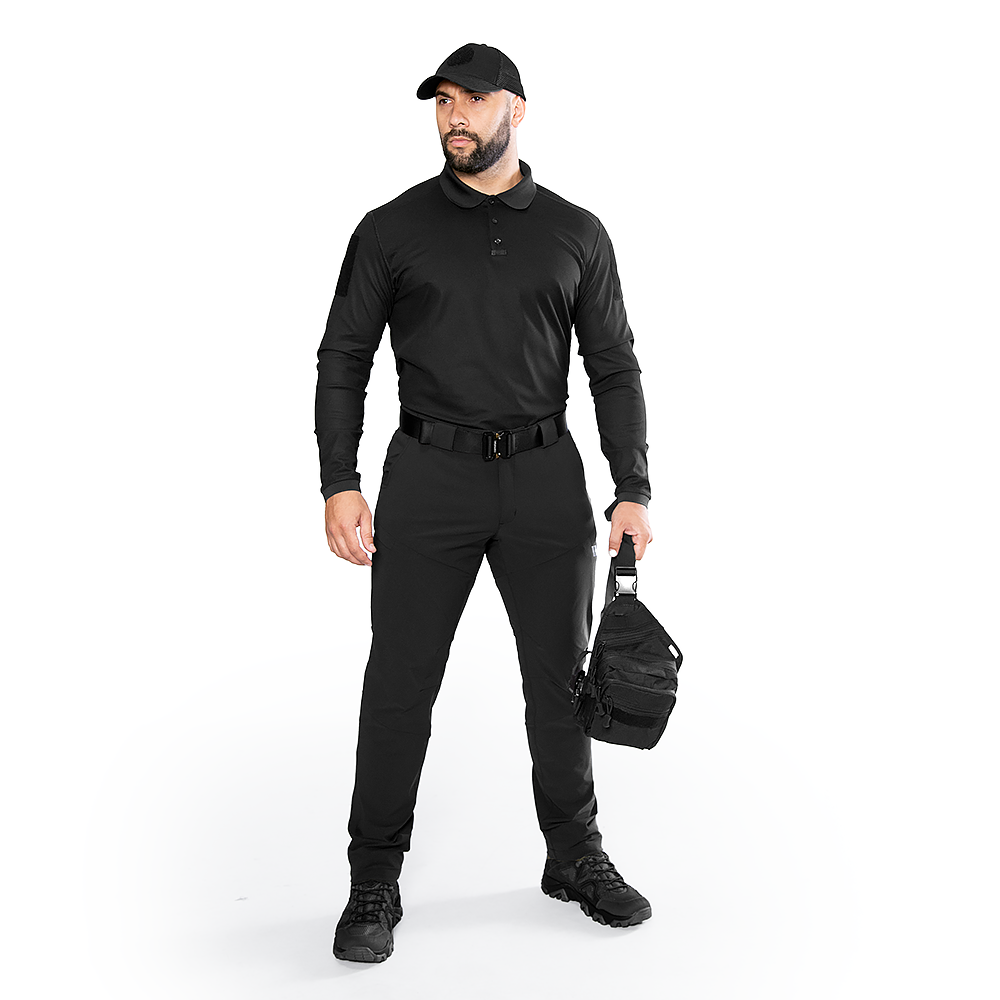 Поло Patrol 2.0 (perf.) Long CoolPass Pique LT Чорне