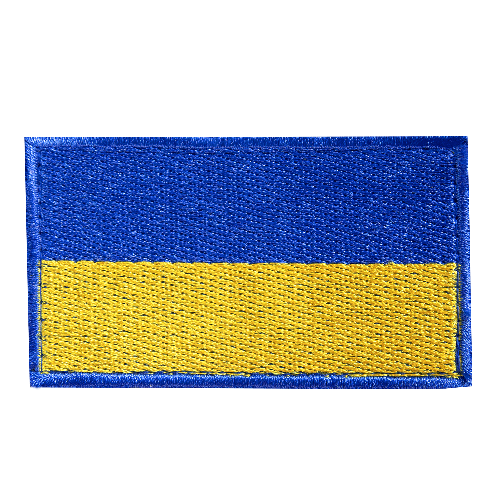 Шеврон з прапором України (9х5см) Блакитний
