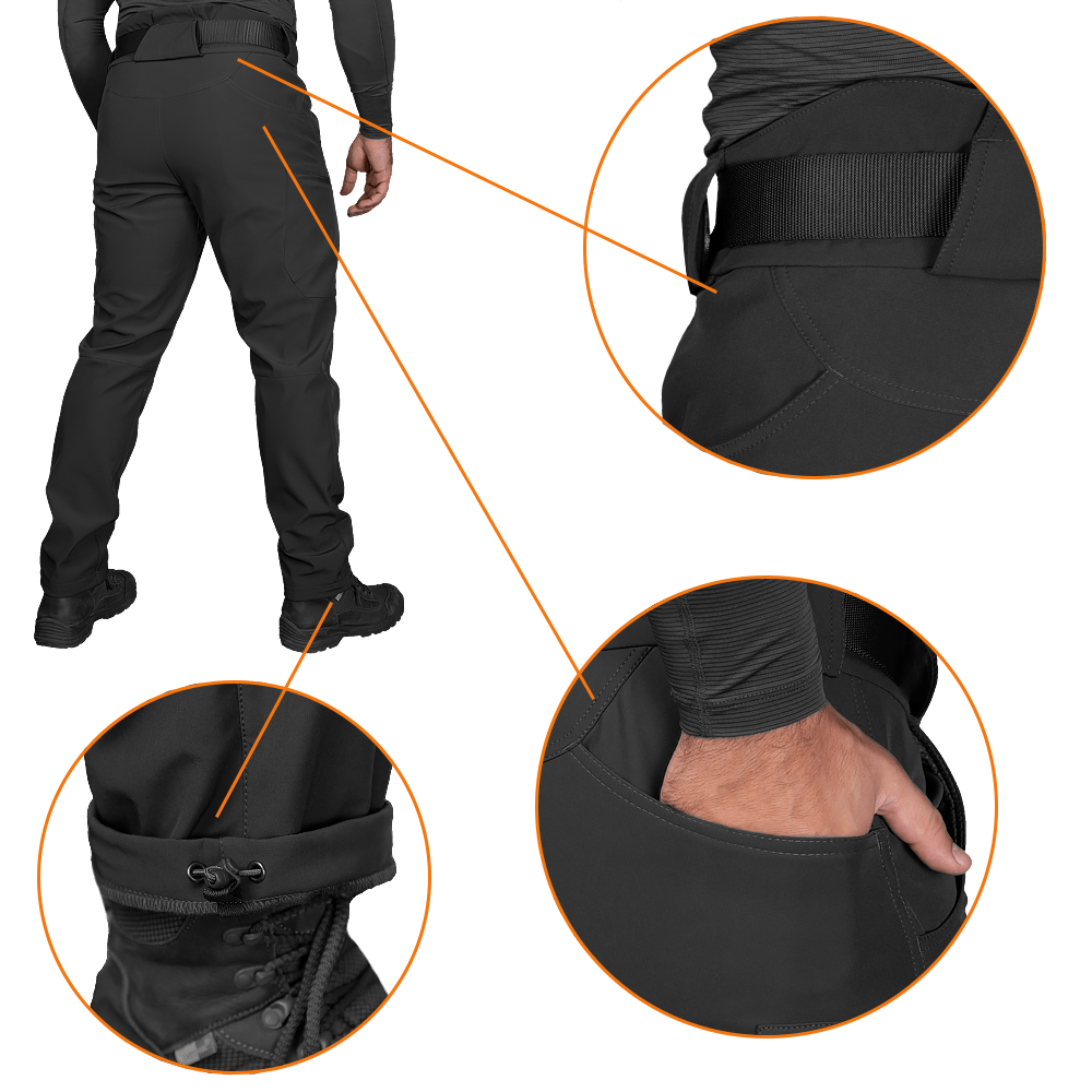 Штани SoftShell Vent Mesh Чорні